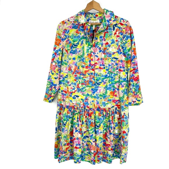 NWT Saloni shirt dress Tilly Summer Confetti - Picture 10 of 11